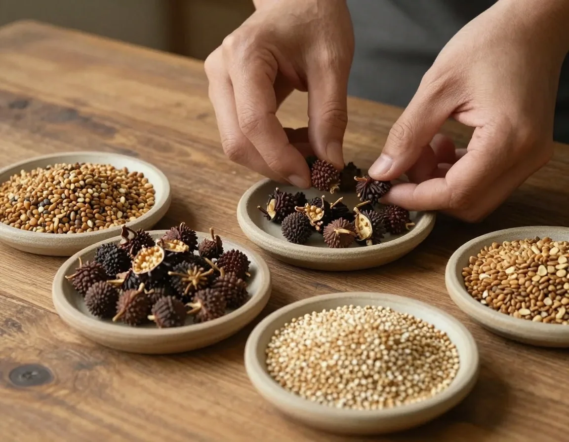 Botanical ingredients and tools on a workbench — verifying supplement information
